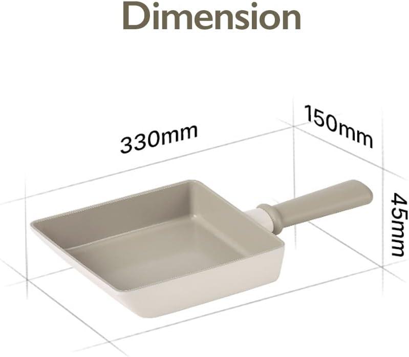 image:imageChou Chou Kitchen Nonstick 6Inch Rectangle Tamagoyaki Egg Roll Pan with Handle Japanese Omelette Frying Skillet Induction Compatible Cookware Cooking Tamago Pan Made in Korea 15cm