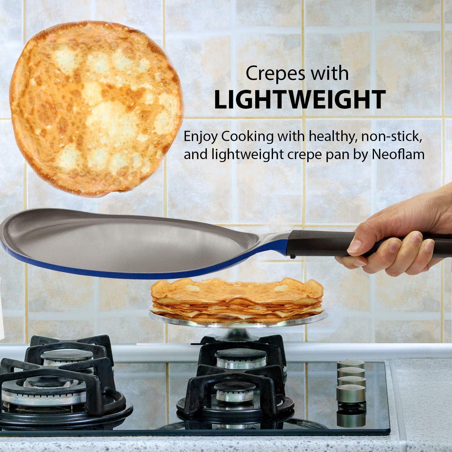 image:imageCrepe pan Neoflam Ceramic Nonstick pan 10 inch Bakelite Handle Tawa pan Griddle Pancake Maker Skillet Omelette Tortilla Roti Naan Dosa Lightweight PFOA free RedBerry Blue