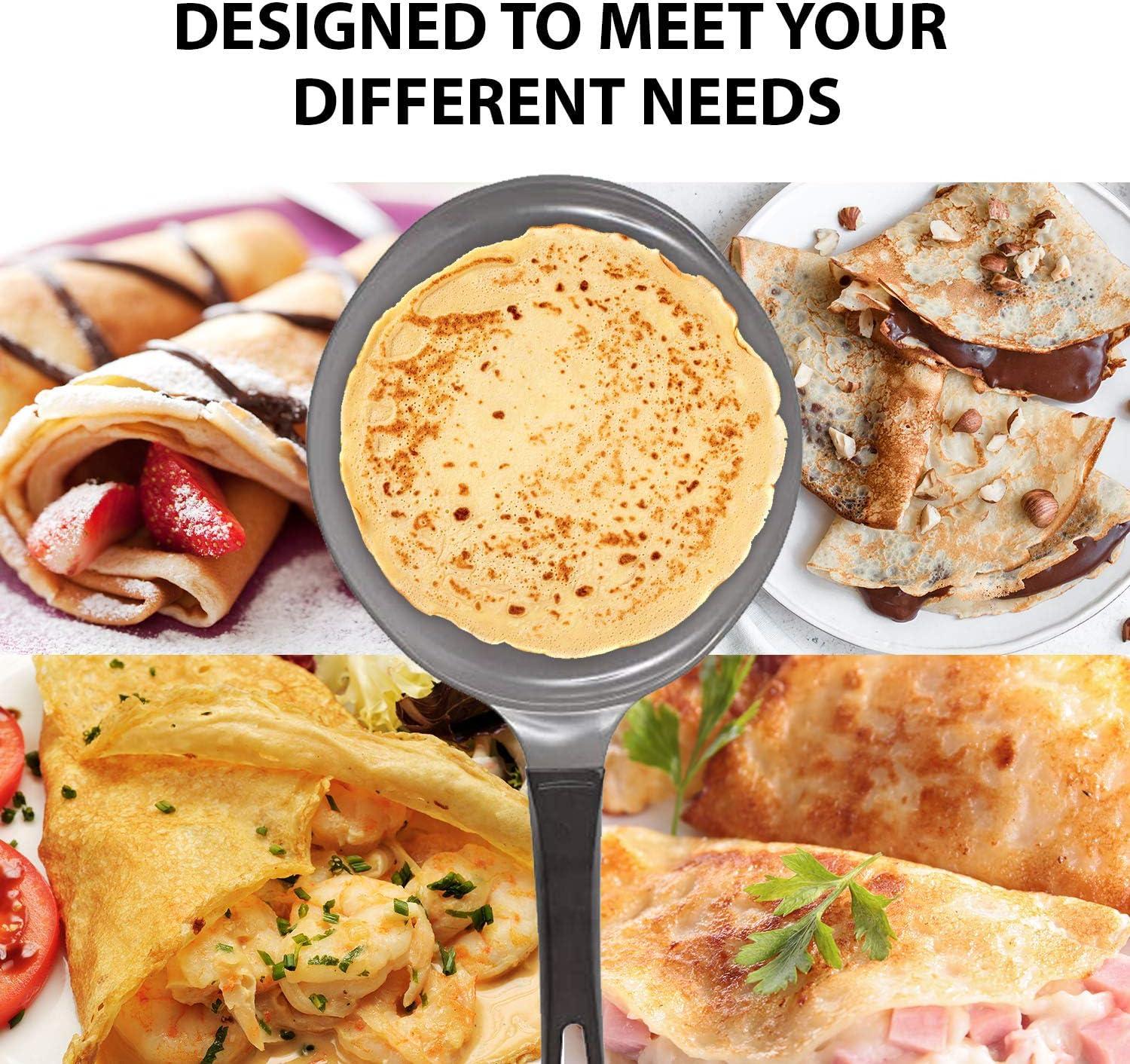 image:imageCrepe pan Neoflam Ceramic Nonstick pan 10 inch Bakelite Handle Tawa pan Griddle Pancake Maker Skillet Omelette Tortilla Roti Naan Dosa Lightweight PFOA free RedBerry Blue