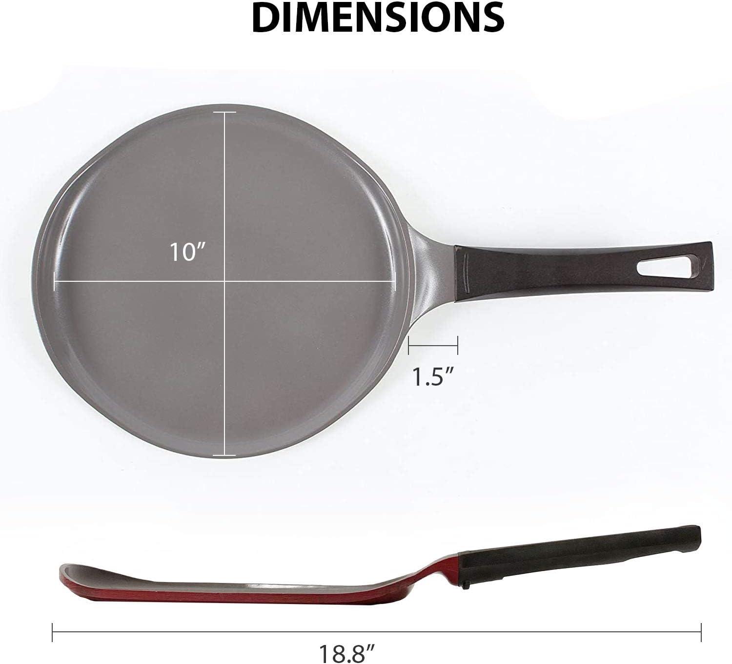 image:imageCrepe pan Neoflam Ceramic Nonstick pan 10 inch Bakelite Handle Tawa pan Griddle Pancake Maker Skillet Omelette Tortilla Roti Naan Dosa Lightweight PFOA free RedChili Pepper Red