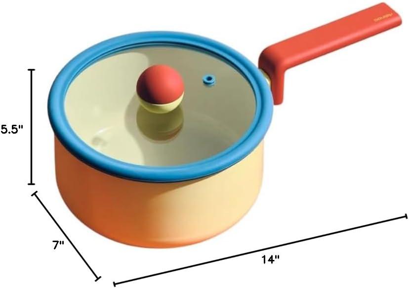 image:imageDanish Kitchen Nonstick Forged 7 Saucepot with Lid Healthy Cooking Ceramic Coating Boiling Pot for Stovetops and Induction Made in Korea 21qt 18cm