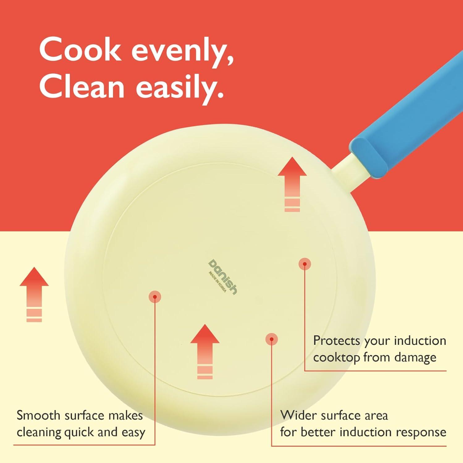 image:imageDanish Kitchen Nonstick Forged 8 Low Stock Pot with Lid Healthy Cooking Non Stick Ceramic Coating Multi Casserole Induction Compatible Cookware for Stew Soup Noodle Made in Korea 16 qt16 Quarts