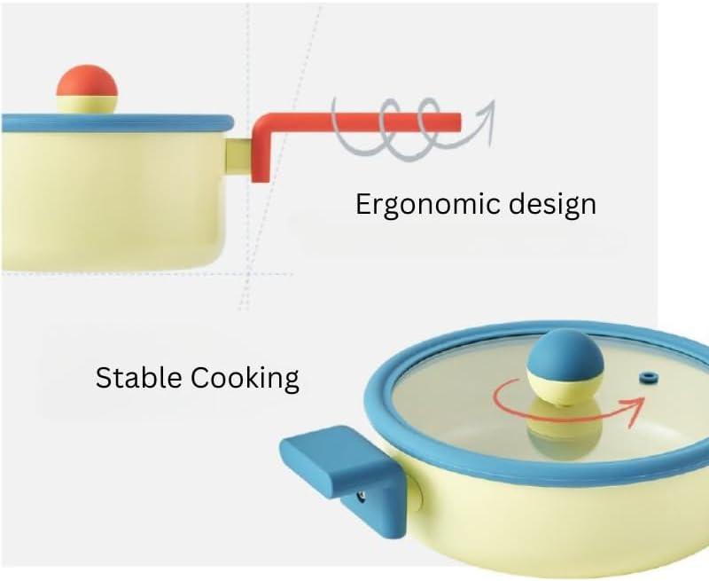 image:imageDanish Kitchen Nonstick Forged 8 Low Stock Pot with Lid Healthy Cooking Non Stick Ceramic Coating Multi Casserole Induction Compatible Cookware for Stew Soup Noodle Made in Korea 16 qt16 Quarts