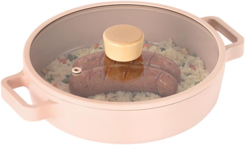 image:imageFIKA Kitchen Nonstick 158QT Low Stock Pot with Lid Healthy Cooking Non Stick Casserole Induction Compatible Cookware Stew Soup Noodle Ramen Made in Korea 87 22cm16 Quarts