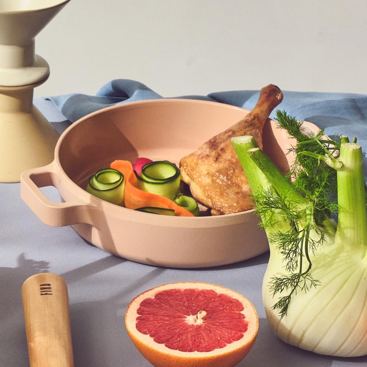 image:imageFIKA Kitchen Nonstick 158QT Low Stock Pot with Lid Healthy Cooking Non Stick Casserole Induction Compatible Cookware Stew Soup Noodle Ramen Made in Korea 87 22cm16 Quarts