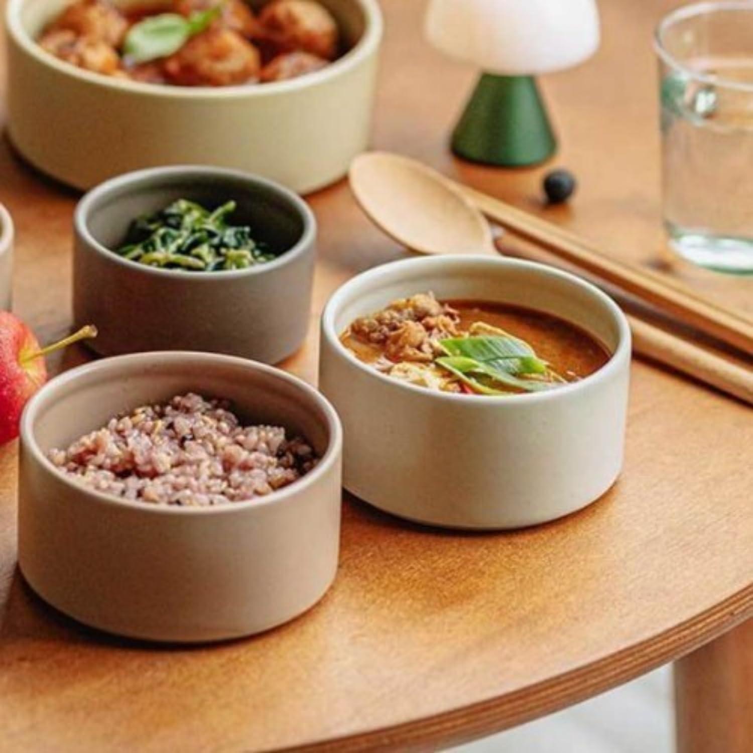 image:imageNeoflam 2pc FIKA One Kitchen Porcelain Ceramic Food Container with Glass Lid Microwave Oven Dishwasher Safe Storage Pantry Refrigerator Cabinet Organization Home Deco 1000ml 106 qt 34oz1000ml