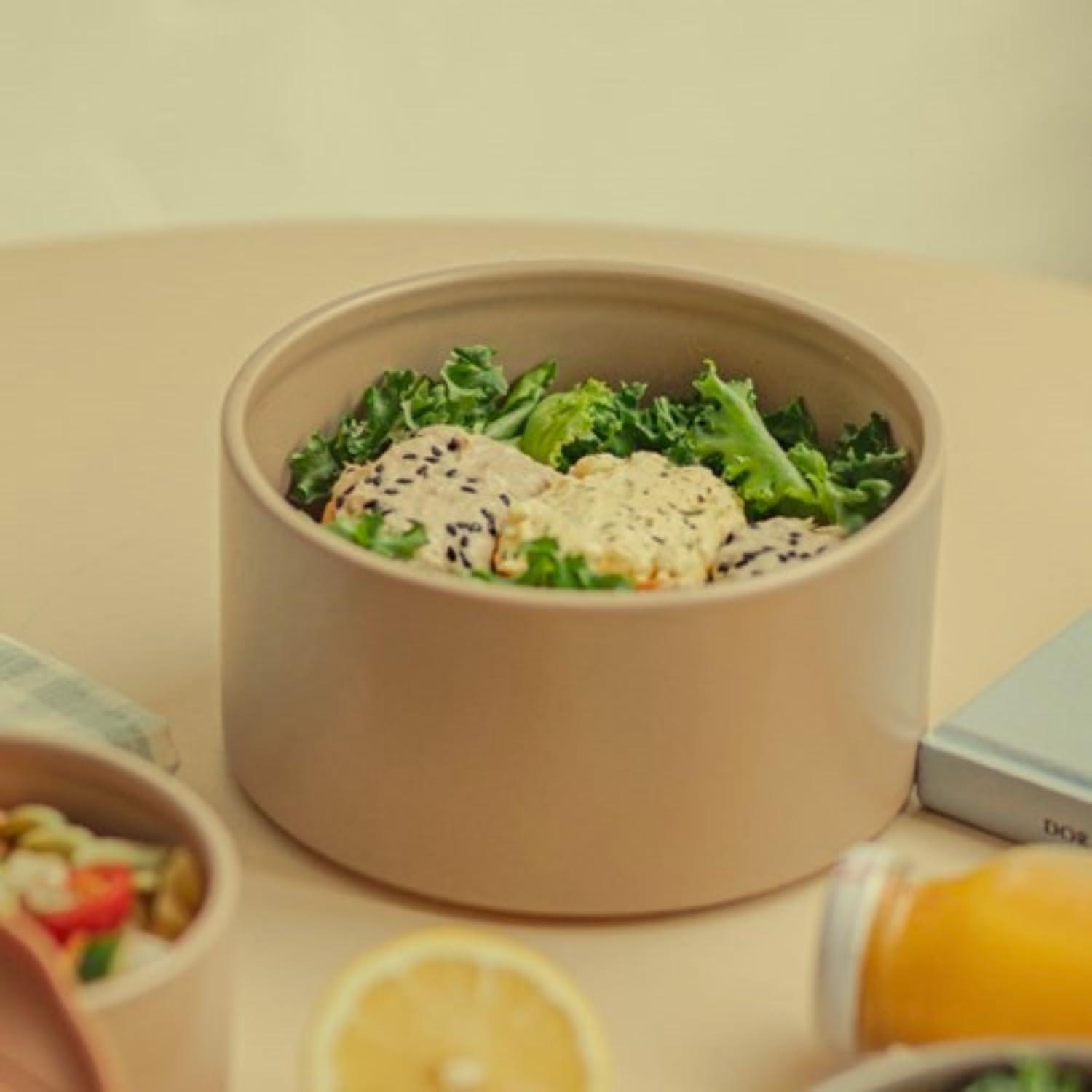 image:imageNeoflam 2pc FIKA One Kitchen Porcelain Ceramic Food Container with Glass Lid Microwave Oven Dishwasher Safe Storage Pantry Refrigerator Cabinet Organization Home Deco 1000ml 106 qt 34oz1000ml