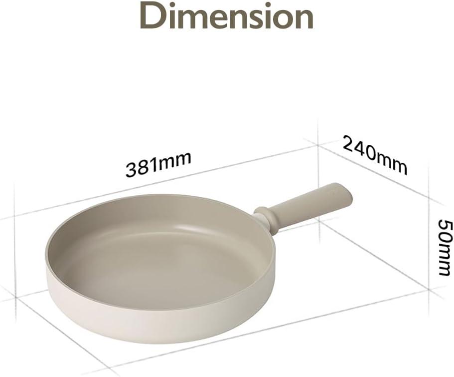 image:imageNeoflam Chou Chou Kitchen Nonstick 95Inch Stir Frying Pan with Handle BBQ Egg Omelet Skillet Induction Compatible Cookware Cooking Round Tamago Pan Made in Korea 24cm