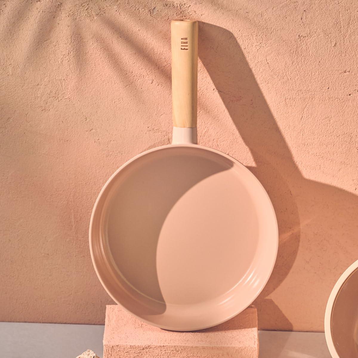 image:imageNeoflam FIKA Kitchen 10Inch Nonstick Stir Frying Wok with Glass Lid Healthy Cooking Non Stick Ceramic Coating Skillet with Wood Handle Induction Compatible Multi Pan Made in Korea 26cm11