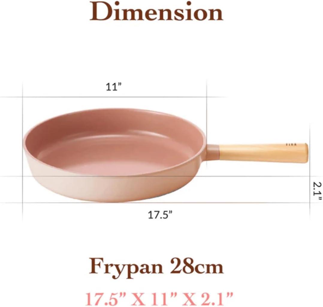 image:imageNeoflam FIKA Kitchen 10Inch Nonstick Stir Frying Wok with Glass Lid Healthy Cooking Non Stick Ceramic Coating Skillet with Wood Handle Induction Compatible Multi Pan Made in Korea 26cm11