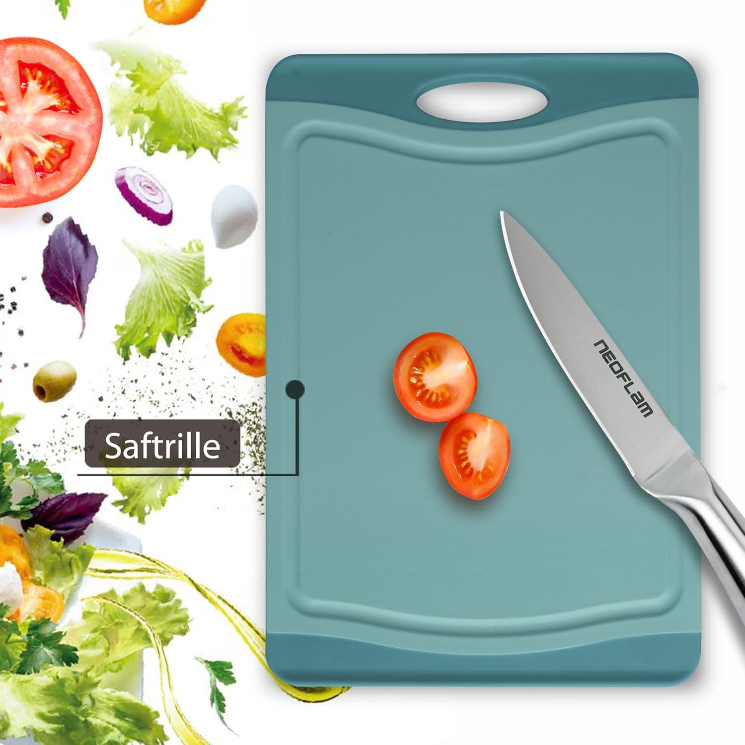 image:imageNeoflam Flutto Poly Cutting Board Purple Durable Plastic KnifeScratch Resistant Large Handle Kitchen Essential 115 x 8 x 04 inchesBlue