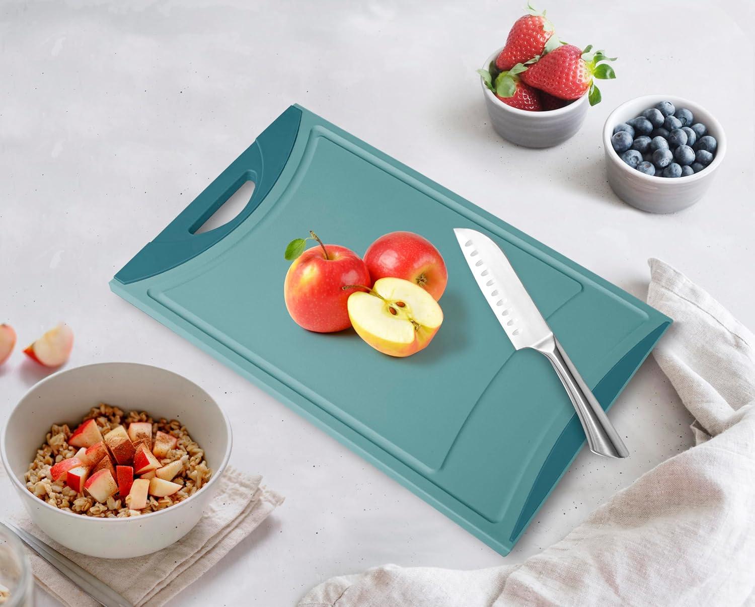 image:imageNeoflam Flutto Poly Cutting Board Purple Durable Plastic KnifeScratch Resistant Large Handle Kitchen Essential 115 x 8 x 04 inchesBlue