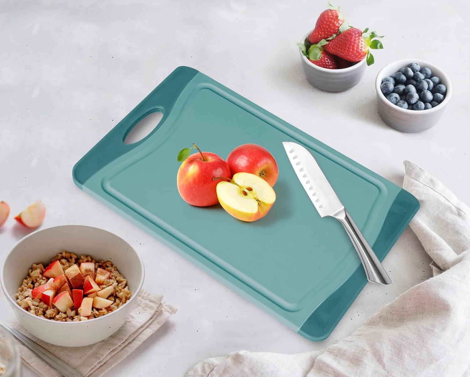 image:imageNeoflam Flutto Poly Cutting Board Purple Durable Plastic KnifeScratch Resistant Large Handle Kitchen Essential 115 x 8 x 04 inchesBlue