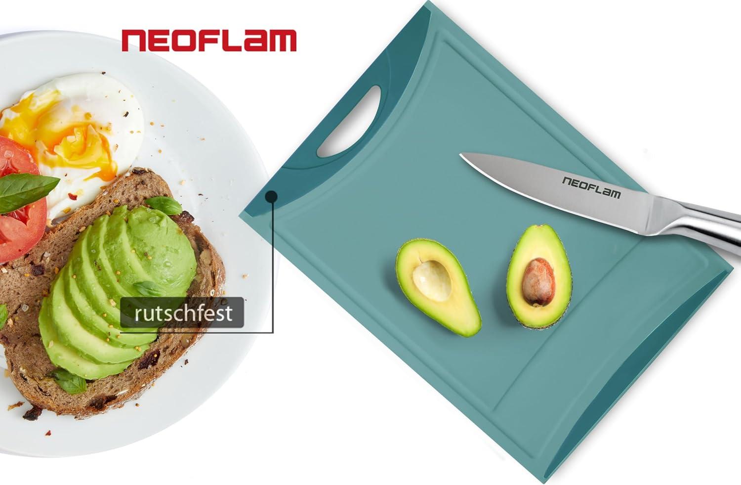 image:imageNeoflam Flutto Poly Cutting Board Purple Durable Plastic KnifeScratch Resistant Large Handle Kitchen Essential 115 x 8 x 04 inchesBlue