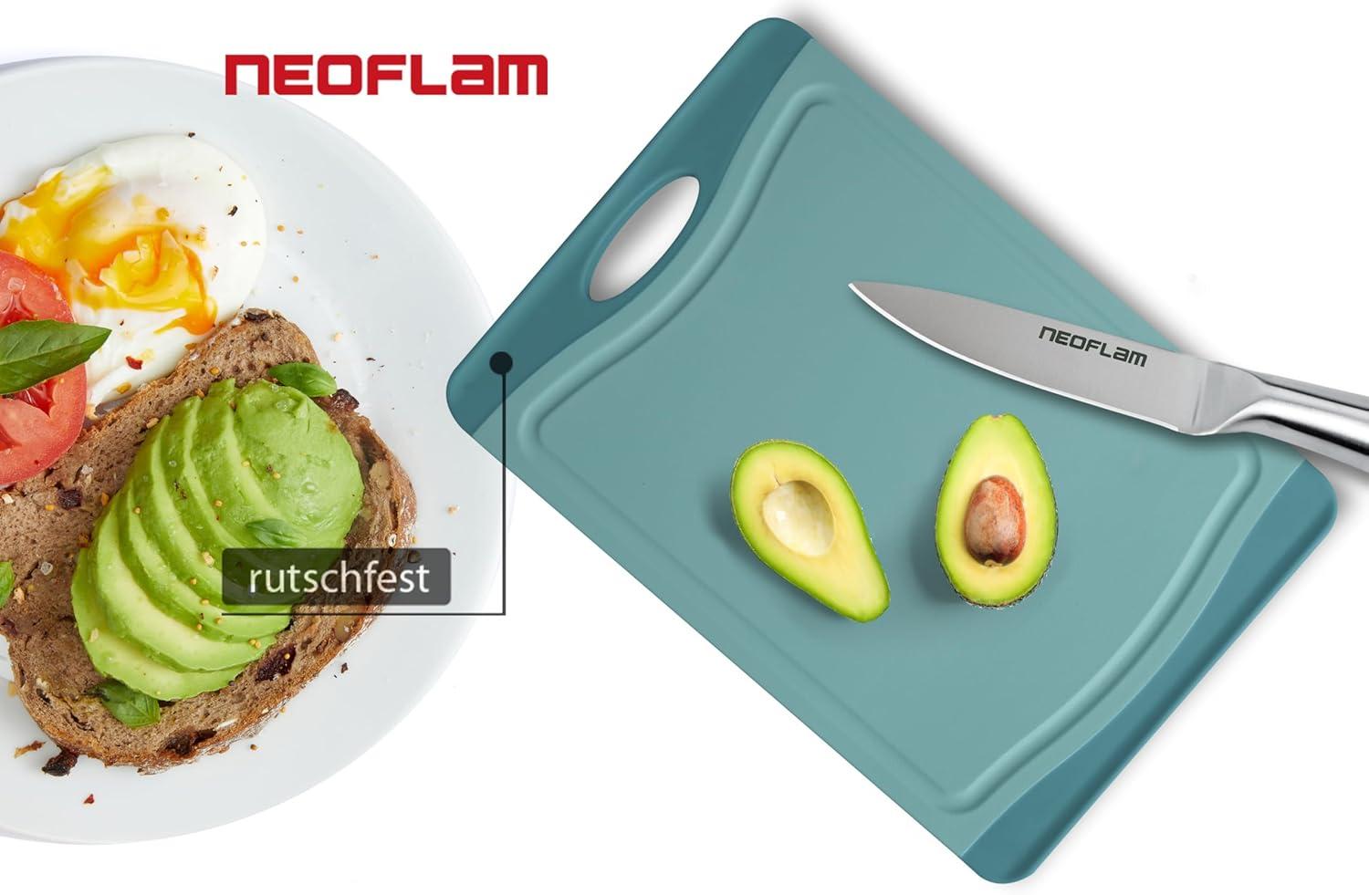 image:imageNeoflam Flutto Poly Cutting Board Purple Durable Plastic KnifeScratch Resistant Large Handle Kitchen Essential 115 x 8 x 04 inchesBlue