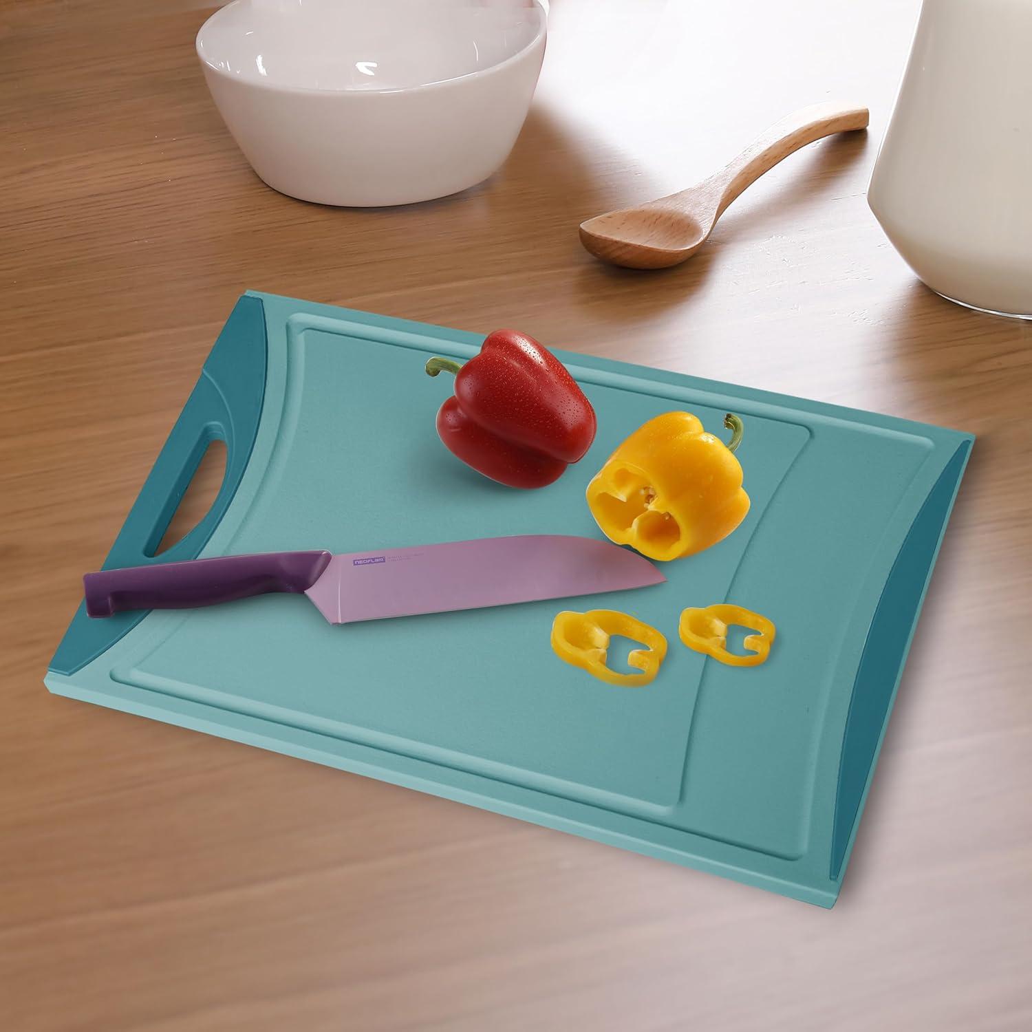 image:imageNeoflam Flutto Poly Cutting Board Purple Durable Plastic KnifeScratch Resistant Large Handle Kitchen Essential 115 x 8 x 04 inchesBlue