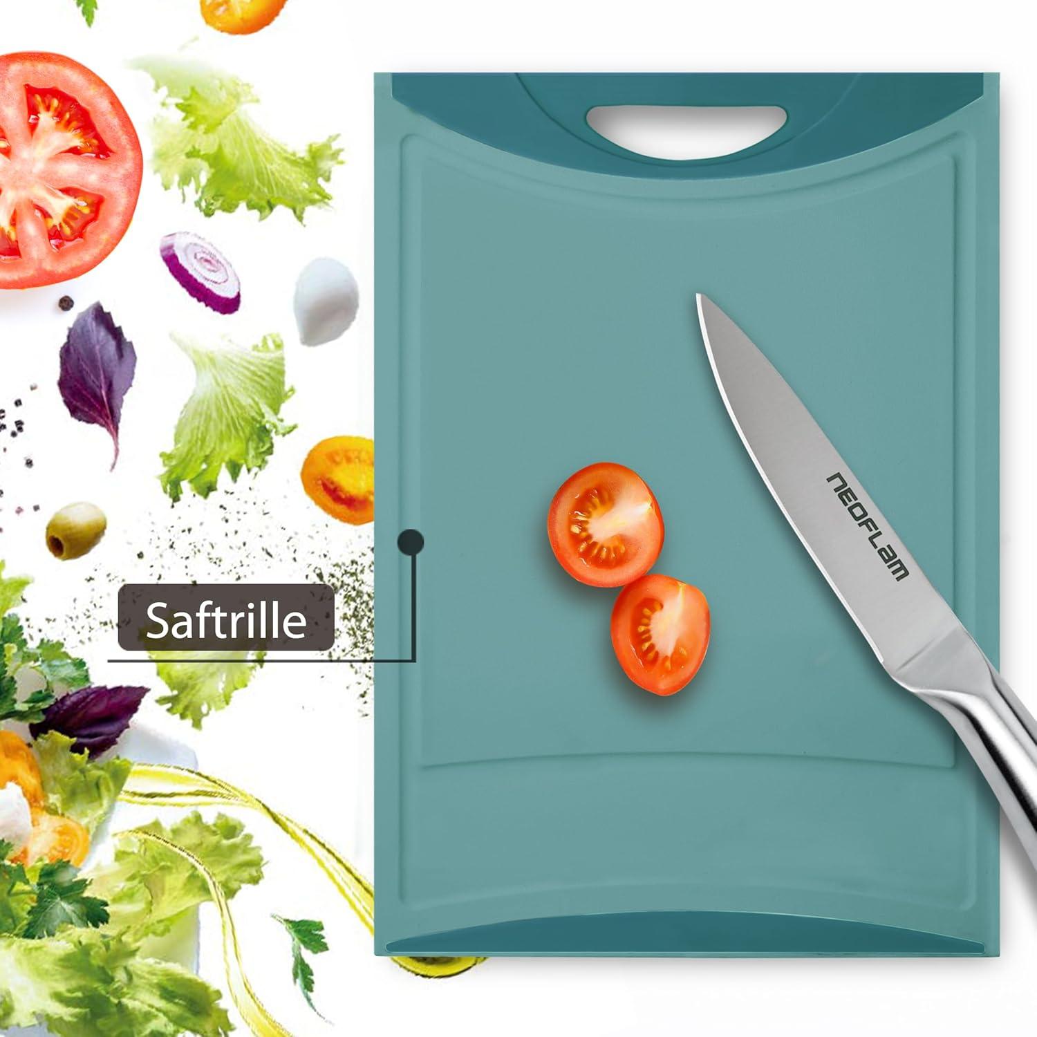 image:imageNeoflam Flutto Poly Cutting Board Purple Durable Plastic KnifeScratch Resistant Large Handle Kitchen Essential 115 x 8 x 04 inchesBlue