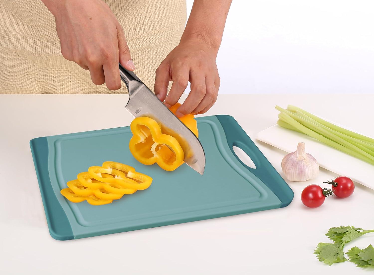 image:imageNeoflam Flutto Poly Cutting Board Purple Durable Plastic KnifeScratch Resistant Large Handle Kitchen Essential 115 x 8 x 04 inchesBlue