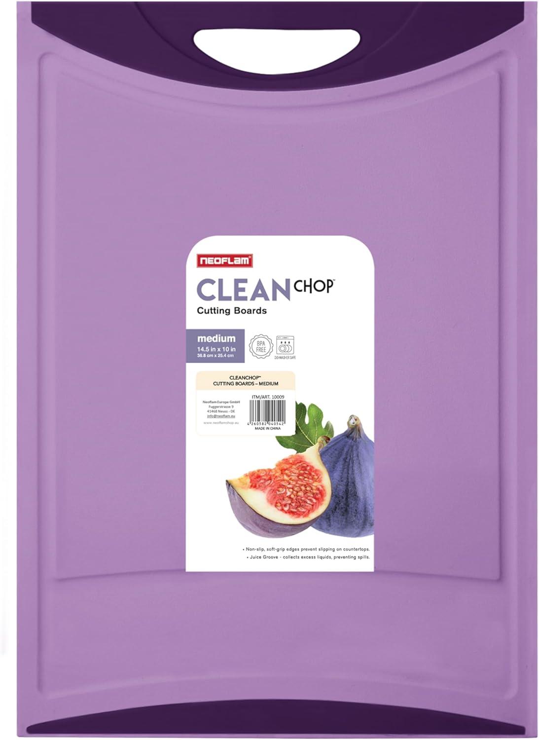 image:imageNeoflam Flutto Poly Cutting Board Purple Durable Plastic KnifeScratch Resistant Large Handle Kitchen Essential 115 x 8 x 04 inchesPurple