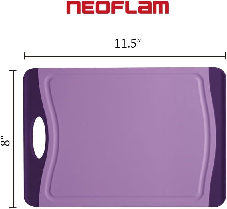 image:imageNeoflam Flutto Poly Cutting Board Purple Durable Plastic KnifeScratch Resistant Large Handle Kitchen Essential 115 x 8 x 04 inchesPurple