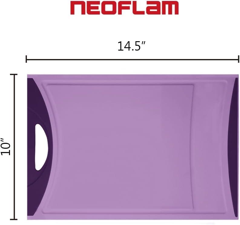 image:imageNeoflam Flutto Poly Cutting Board Purple Durable Plastic KnifeScratch Resistant Large Handle Kitchen Essential 115 x 8 x 04 inchesPurple