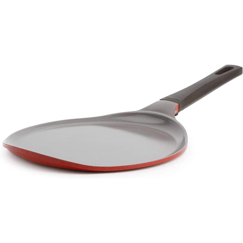 image:imageCrepe pan Neoflam Ceramic Nonstick pan 10 inch Bakelite Handle Tawa pan Griddle Pancake Maker Skillet Omelette Tortilla Roti Naan Dosa Lightweight PFOA free RedChili Pepper Red
