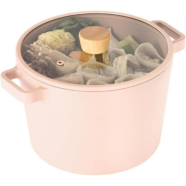 image:imageFIKA Kitchen Nonstick 158QT Low Stock Pot with Lid Healthy Cooking Non Stick Casserole Induction Compatible Cookware Stew Soup Noodle Ramen Made in Korea 87 22cm49 Quarts