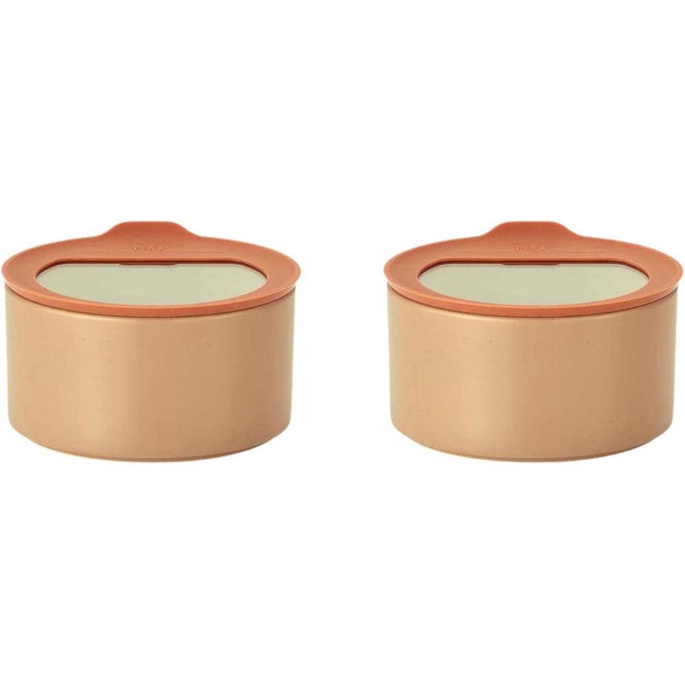 image:imageNeoflam 2pc FIKA One Kitchen Porcelain Ceramic Food Container with Glass Lid Microwave Oven Dishwasher Safe Storage Pantry Refrigerator Cabinet Organization Home Deco 1000ml 106 qt 34oz1000ml