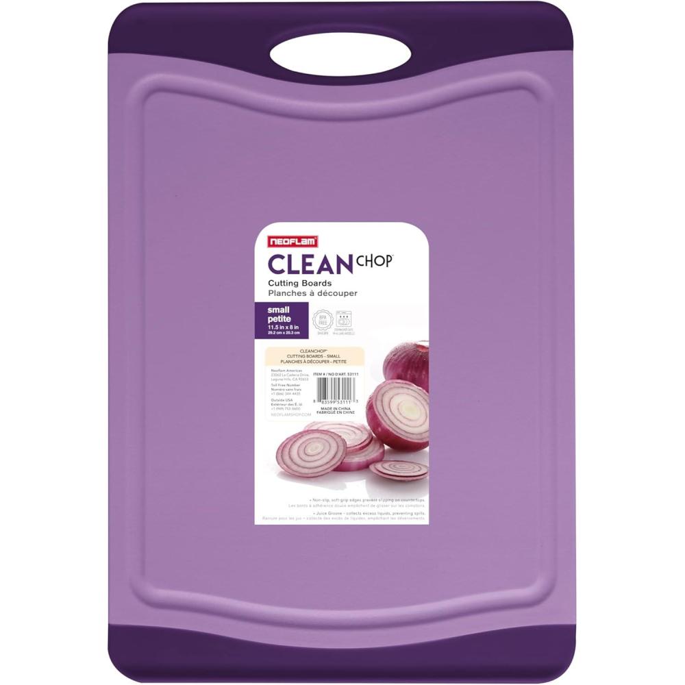 image:imageNeoflam Flutto Poly Cutting Board Purple Durable Plastic KnifeScratch Resistant Large Handle Kitchen Essential 115 x 8 x 04 inchesPurple