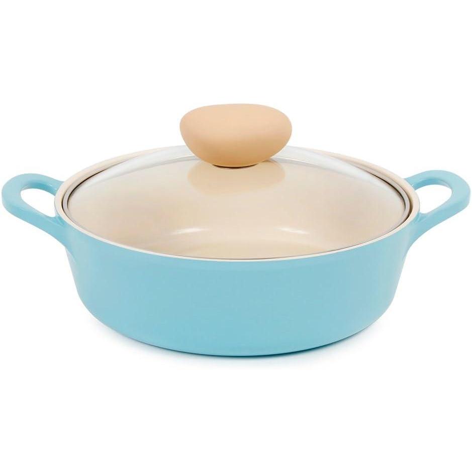image:imageNeoflam Retro 20QT Low Stock Pot with Lid 87 22cm Nonstick Ceramic Coated Casserole Pot for Soup Pasta Stew Dishwasher Safe Elegant Pink Cookware for Everyday Use Made in KoreaMint Blue