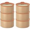 image:image6 Set FIKA One Kitchen Ceramic Round Food Container Set with Glass Lid Porcelain Prep Mixing amp Serving Bowls Microwave Oven amp Dishwasher Safe Storage Home Deco Canister 600ml  063qt  20ozRose Pink