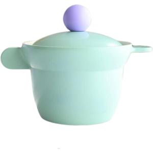 Better Finger Kitchen Essential 6 Inch Rice Pot with 2 Lids, Healthy Nonstick Ceramic Coating Cooking 1.6QT Stockpot, Soup Pot, Induction Compatible Cookware, Made in Korea (Mint)(Mint)