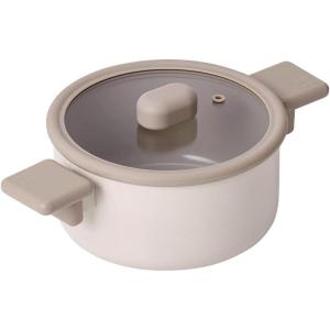 Chou Chou Kitchen Nonstick 2.6QT Stock Pot with Silicone Rim Lid, Healthy Cooking Ceramic Coating Casserole with Handle, Induction Compatible Cookware, Stew, Soup, Noodle, Made in Korea (8″ / 20cm)