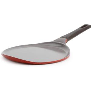 Crepe pan, Neoflam, Ceramic, Nonstick pan, 10 inch, Bakelite Handle, Tawa pan, Griddle, Pancake Maker, Skillet, Omelette, Tortilla, Roti, Naan, Dosa, Lightweight, PFOA free, Red(Chili Pepper Red)