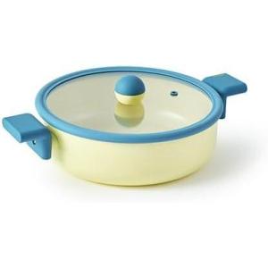 Danish Kitchen Nonstick Forged 8″ Low Stock Pot with Lid, Healthy Cooking Non Stick Ceramic Coating Multi Casserole, Induction Compatible Cookware for Stew, Soup, Noodle, Made in Korea (1.6 qt)(2.9 Quarts)