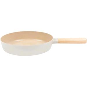 FIKA 11 inch Nonstick Frying Pan with Wooden Handle, Induction Compatible Cookware for All Stovetops, Kitchen Essential Ceramic Coating Skillet, Healthy Cooking Omelet Pan, Made in Korea (28cm)