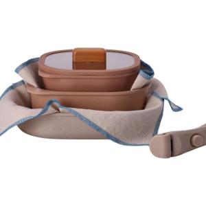 FIKA Objet Comfort 7-Piece Kitchen Nonstick Healthy Cooking Cookware Set with Lid, Detachable Handle, Induction Compatible All-in-One Kitcheware, Easy to Store, Great Gift, Made in Korea (IVORY)(Terracotta)