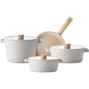 NEOFLAM FIKA 7 pieces Kitchen Essential Cookware Pan and Pot with Glass Lid Set, Nonstick Ceramic Coating Skillet, Casserole, Induction, Made in Korea