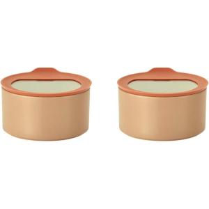 Neoflam 2pc FIKA One Kitchen Porcelain Ceramic Food Container with Glass Lid, Microwave, Oven, Dishwasher Safe Storage, Pantry Refrigerator Cabinet Organization, Home Deco (1000ml / 1.06 qt / 34oz)(1000ml)