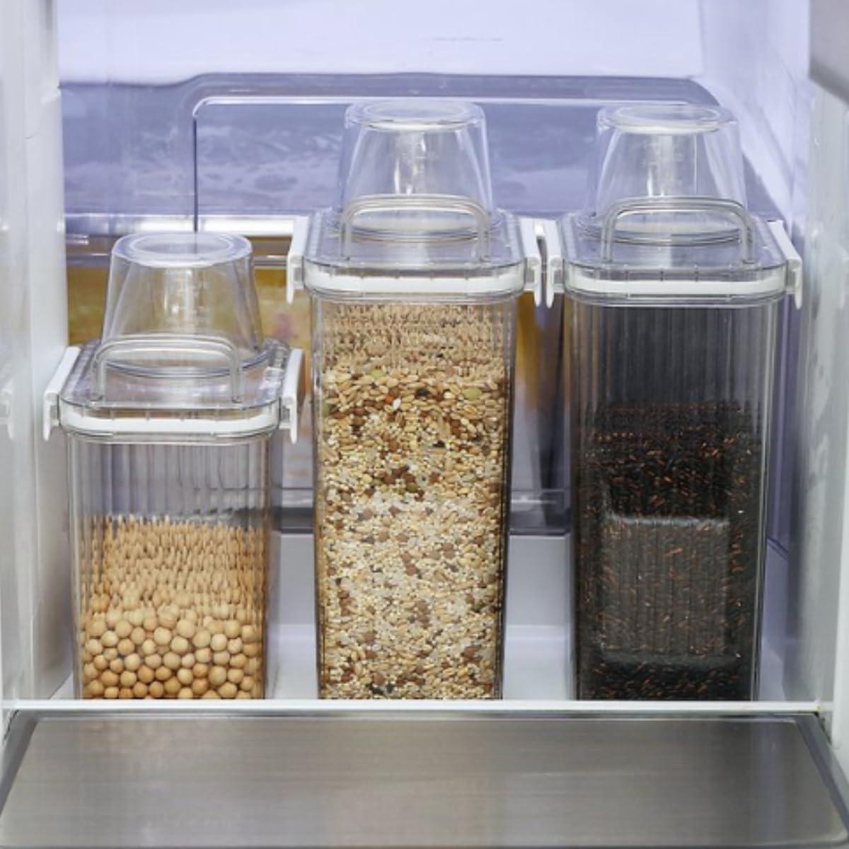 image:image3 Set Airtight Kitchen Essential Dry Food Container with Lid Nestable Pantry Refrigerator Freezer Cabinet Organization for Cereal Rice Grain 15623744 oz61 oz