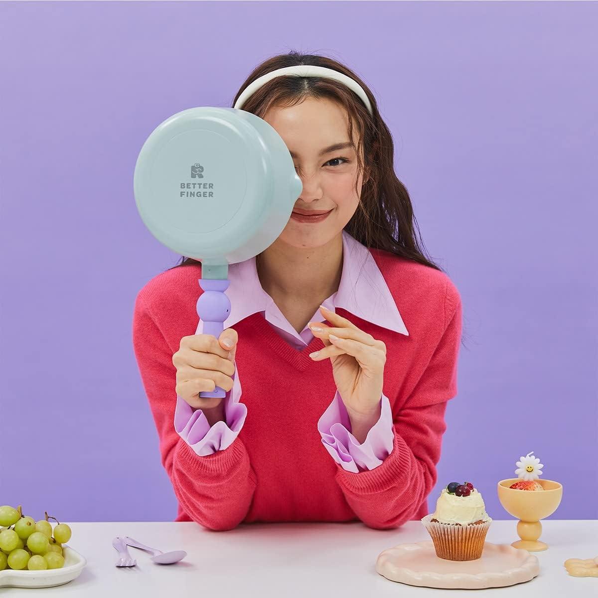 image:imageBetter Finger Kitchen Essential 6Piece Coookware Set with Lid Healthy Cooking Nonstick Ceramic Coating Pot Pan Induction Compatible Kitchenware Made in Korea Total SetRound Set