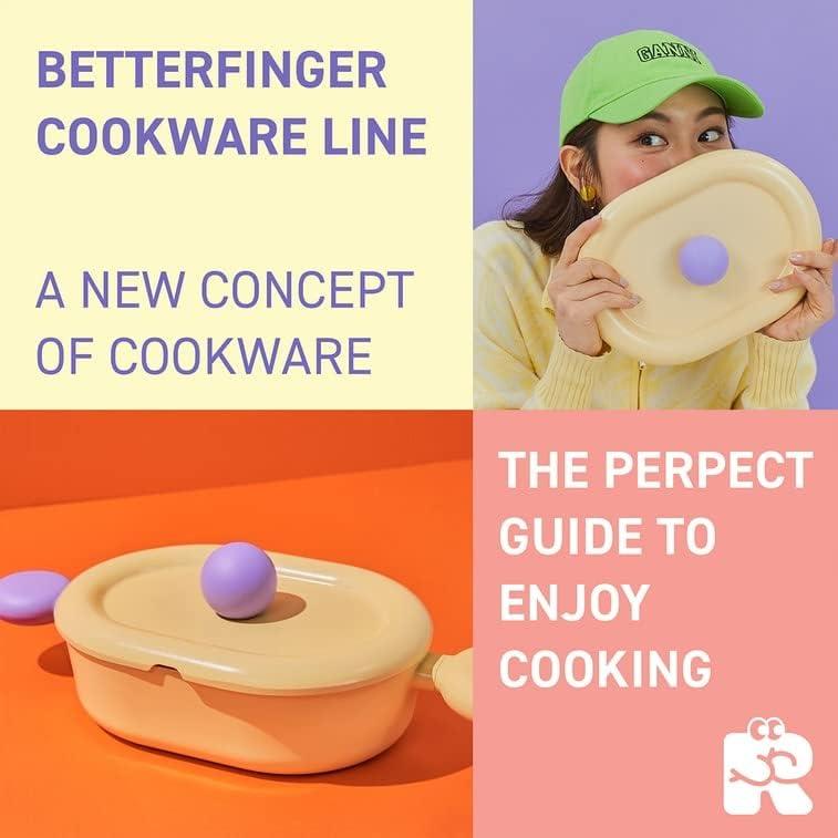 image:imageBetter Finger Kitchen Essential 6Piece Coookware Set with Lid Healthy Cooking Nonstick Ceramic Coating Pot Pan Induction Compatible Kitchenware Made in Korea Total SetOval Set
