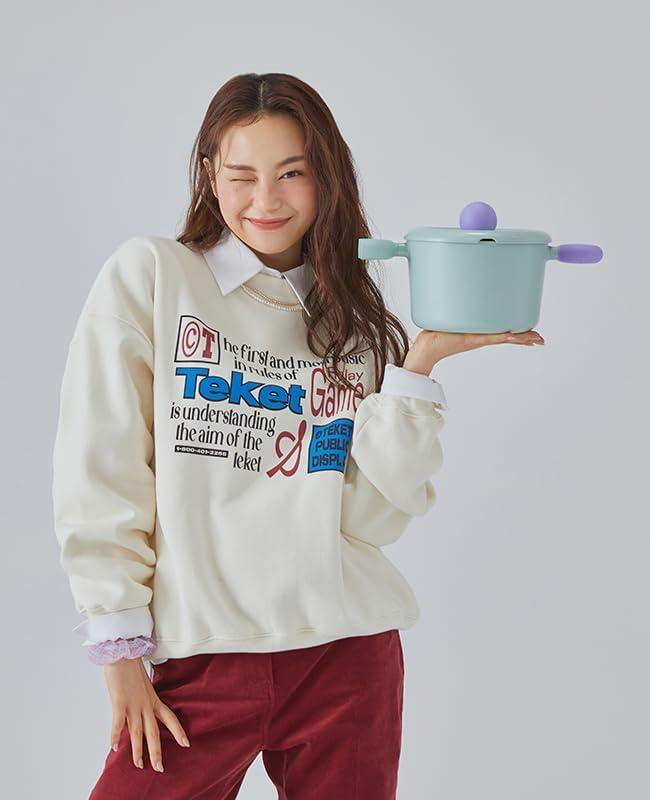 image:imageBetter Finger Kitchen Essential 7 Inch Stockpot with Lid Healthy Cooking Nonstick Ceramic Coating Casserole Soup Pot Induction Compatible Cookware Made in Korea 22qt