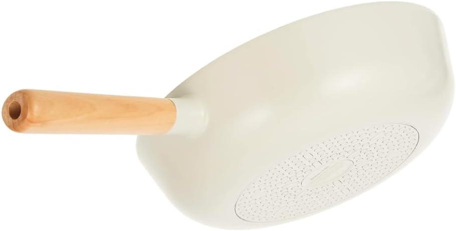 image:imageFIKA 10Inch Nonstick Stir Fry Wok with Wooden Handle Induction Compatible Cookware for All Stovetops Kitchen Essential Ceramic Coating Skillet Healthy Cooking Pan Made in Korea 26cm
