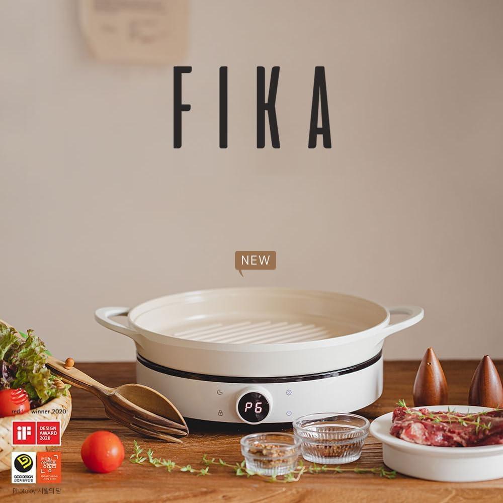 image:imageFIKA Kitchen Nonstick 10Inch BBQ Grill Pan Griddle with Handle Healthy Cooking Frying Barbeque Skillet Induction Compatible Cookware Oven Safe Made in Korea 10 Round10 Round
