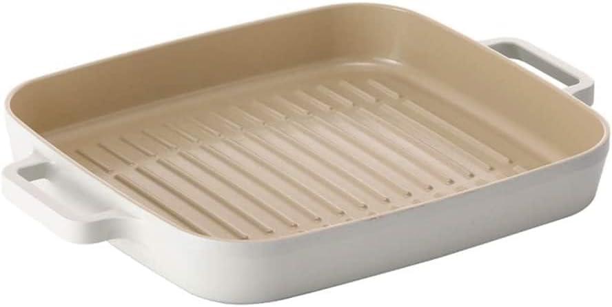 image:imageFIKA Kitchen Nonstick 10Inch BBQ Grill Pan Griddle with Handle Healthy Cooking Frying Barbeque Skillet Induction Compatible Cookware Oven Safe Made in Korea 10 Round11 X 98