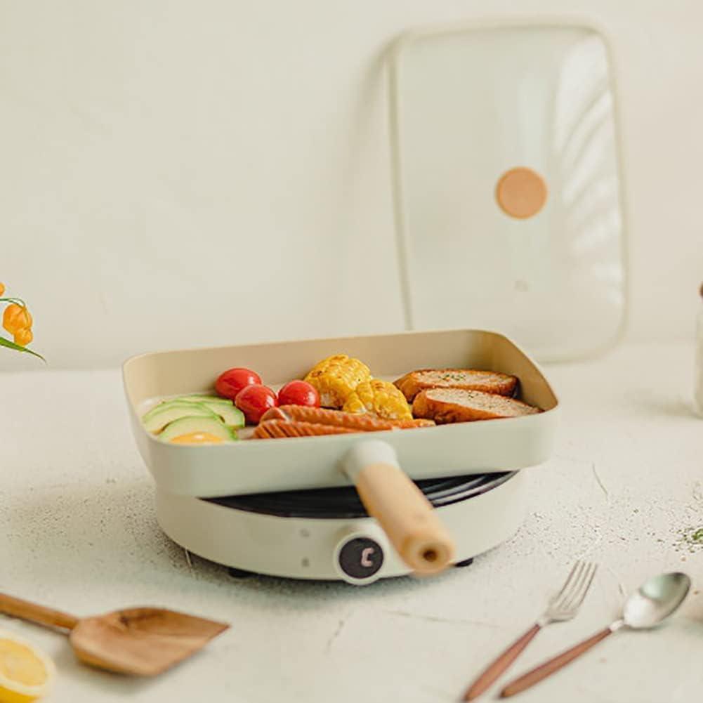 image:imageFIKA Kitchen Nonstick Brunch Pan with Glass Lid Japanese Tamagoyaki Large Omelet Skillet Healthy Cooking Stir Fry Pan with Wood Handle Induction Compatible Cookware Made in Korea 114 X 8