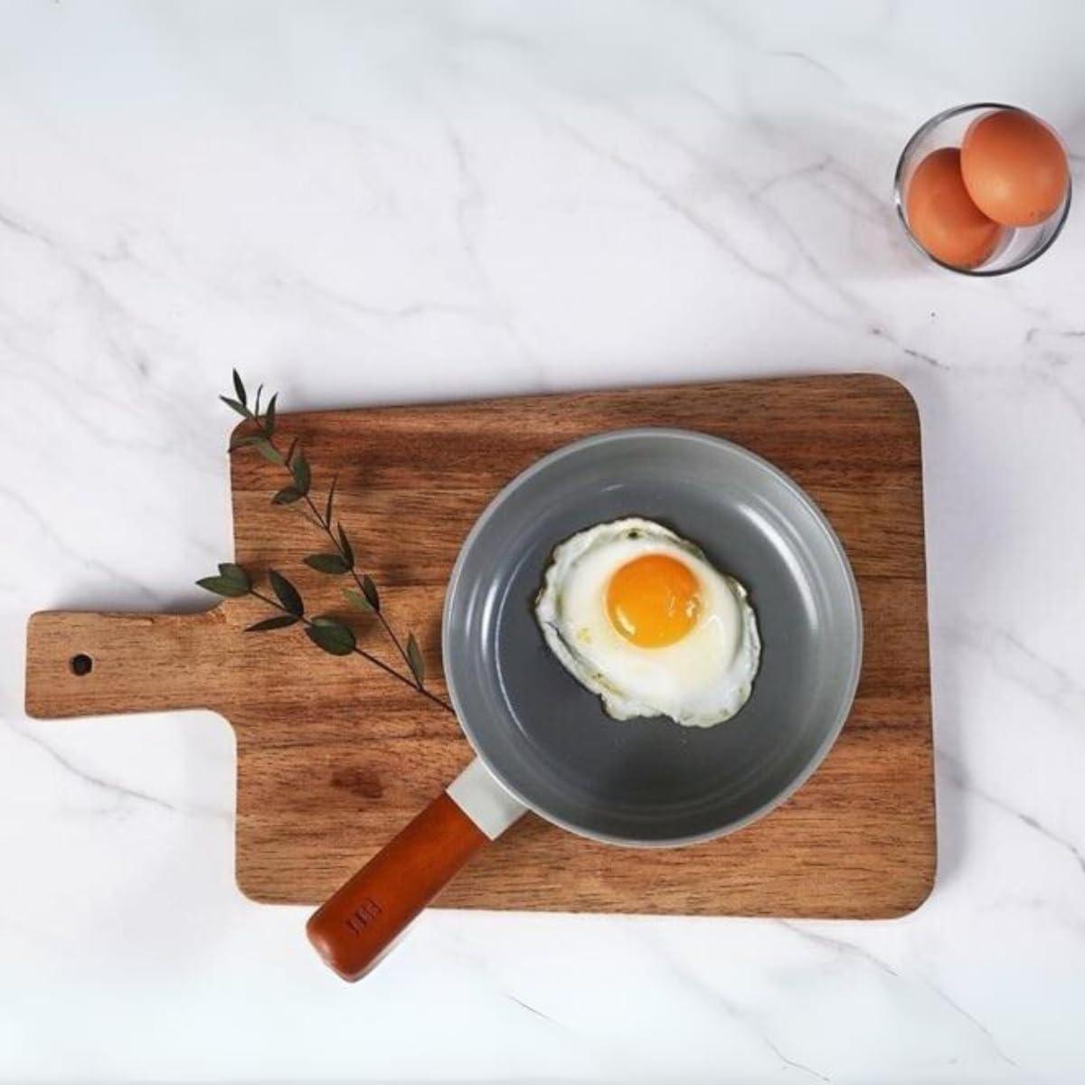 image:imageFIKA Nonstick 10Inch Stir Fry Wok with Wood Handle Healthy Cooking Induction Compatible Cookware for All Stovetops Kitchen Essential Nonstick Ceramic Coating Skillet Made in Korea 26cm Wok Petit Wok