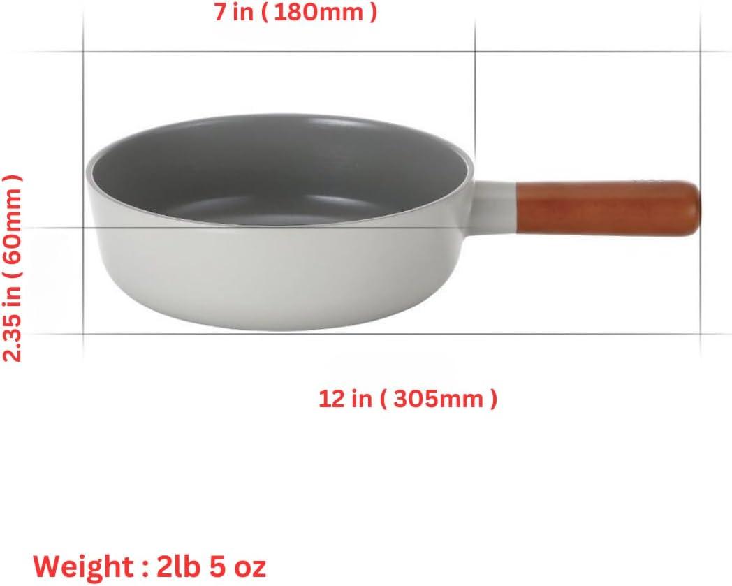 image:imageFIKA Nonstick 10Inch Stir Fry Wok with Wood Handle Healthy Cooking Induction Compatible Cookware for All Stovetops Kitchen Essential Nonstick Ceramic Coating Skillet Made in Korea 26cm Wok Petit Wok