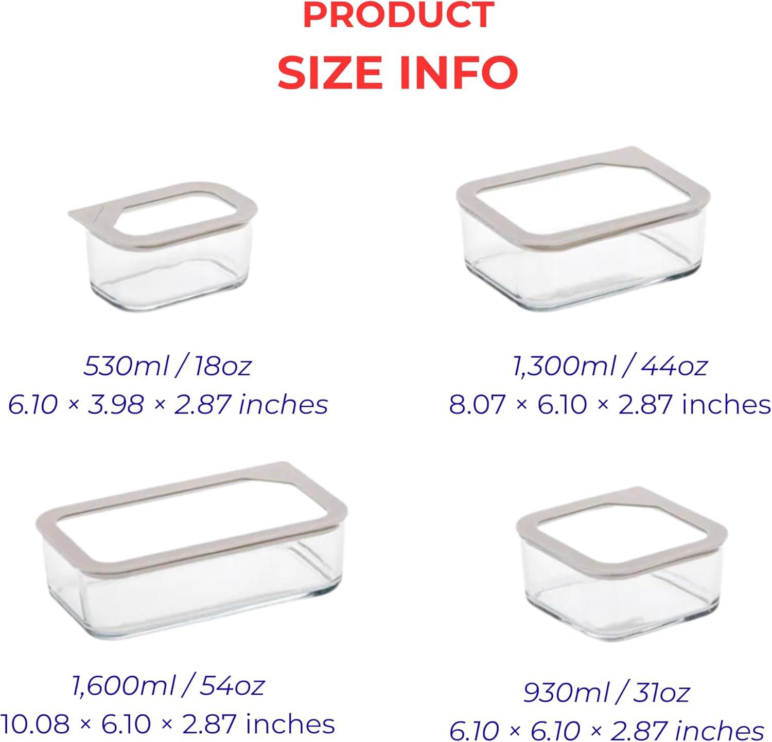 image:imageNeoflam 2 Set FIKA One Borosilicate Glass Food Container with Lid Microwave Oven Dishwasher Freezer Safe Stylish Home Deco Modern Kitchen Storages Refrigerator Canisters 18oz 530ml 056qtSET